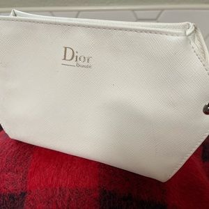 Dior make-up/cosmetic case - white faux-leather 7”x5”x2”